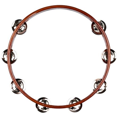 Image 2 - Meinl Percussion 10" Traditional Wood Tambourine, Single row, Nickel plated steel jingles - TA1AB